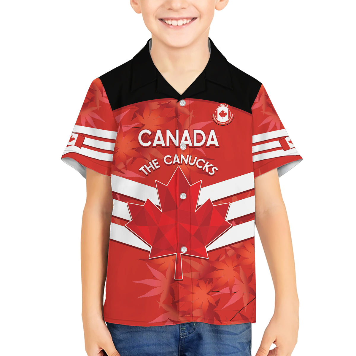 Custom Canada Soccer Family Matching Short Sleeve Bodycon Dress and Hawaiian Shirt Summer 2024 Go Champions Canucks - Wonder Print Shop