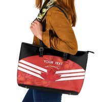 Custom Canada Soccer Leather Tote Bag Summer 2024 Go Champions Canucks - Wonder Print Shop