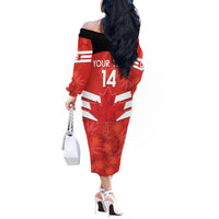 Custom Canada Soccer Off The Shoulder Long Sleeve Dress Summer 2024 Go Champions Canucks - Wonder Print Shop