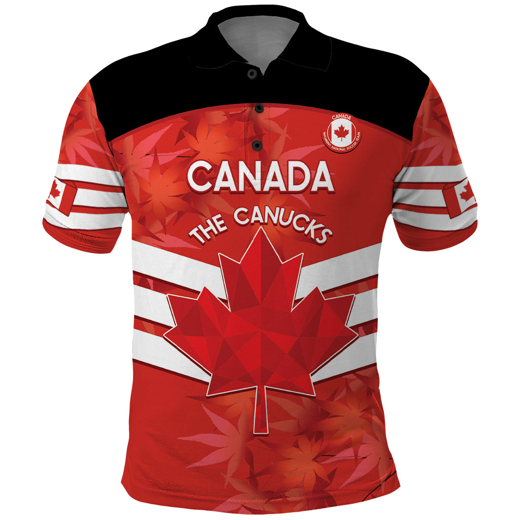 Custom Canada Soccer Polo Shirt Summer 2024 Olympic Go Champions Canucks