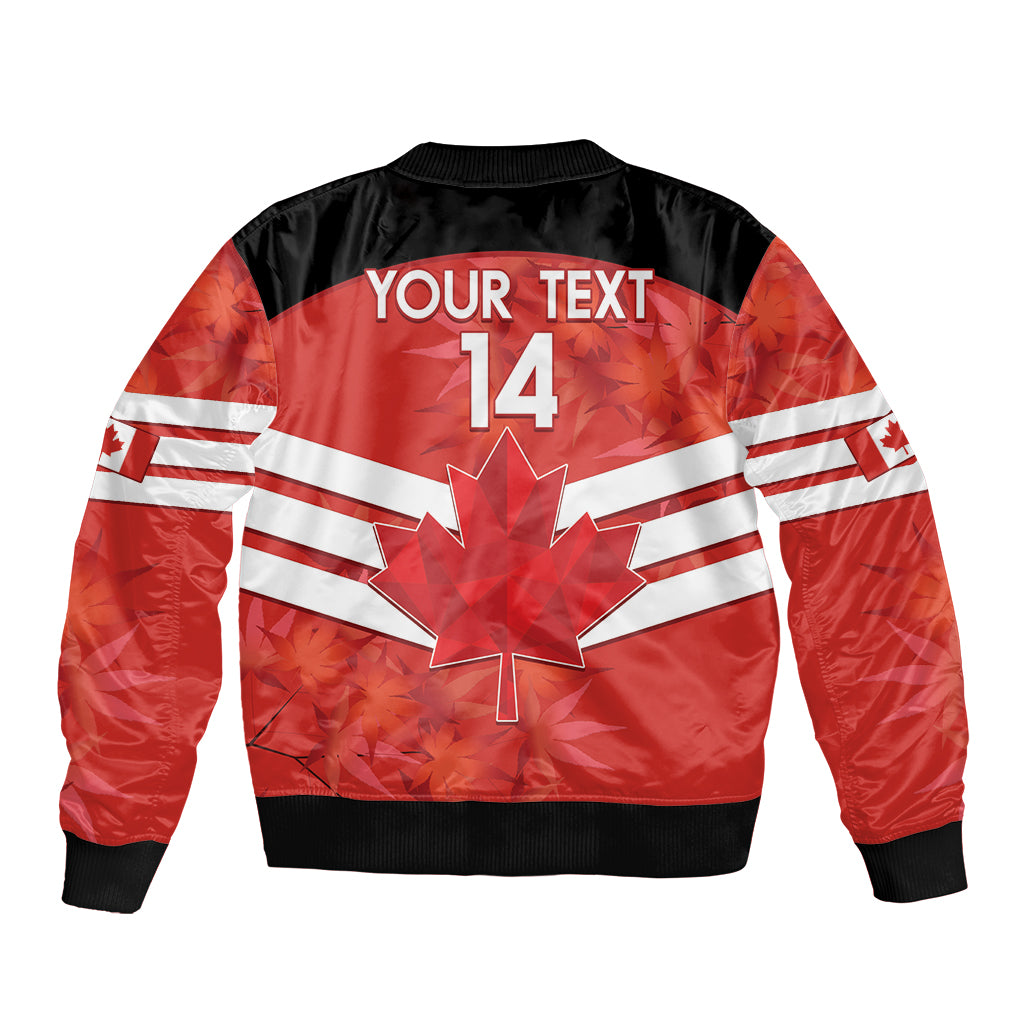 Custom Canada Soccer Sleeve Zip Bomber Jacket Summer 2024 Go Champions Canucks - Wonder Print Shop
