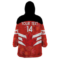 Custom Canada Soccer Wearable Blanket Hoodie Summer 2024 Go Champions Canucks - Wonder Print Shop