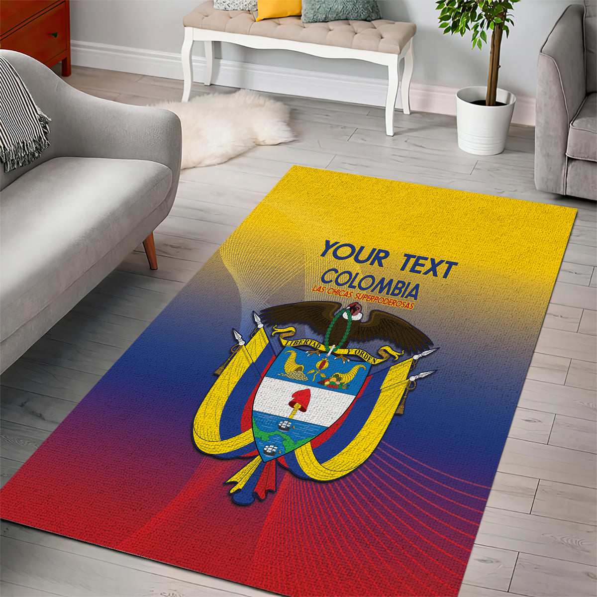 Custom Colombia Football Area Rug Summer 2024 Las Chicas Superpoderosas - Wonder Print Shop