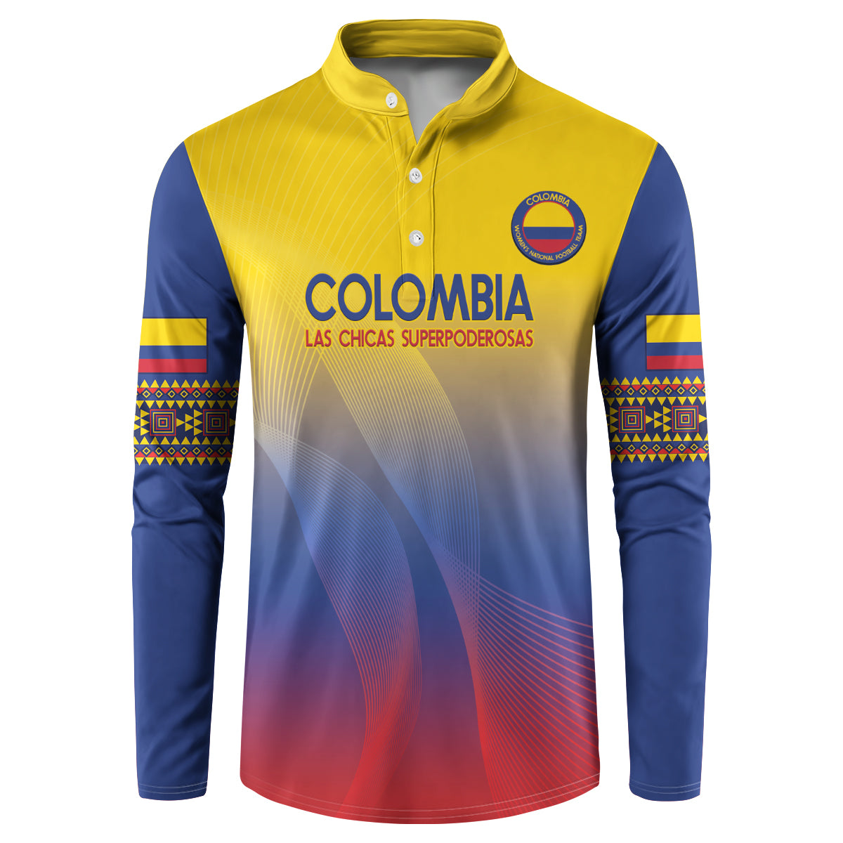 Custom Colombia Football Button Sweatshirt Summer 2024 Las Chicas Superpoderosas - Wonder Print Shop