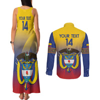 Custom Colombia Football Couples Matching Tank Maxi Dress and Long Sleeve Button Shirt Summer 2024 Las Chicas Superpoderosas - Wonder Print Shop