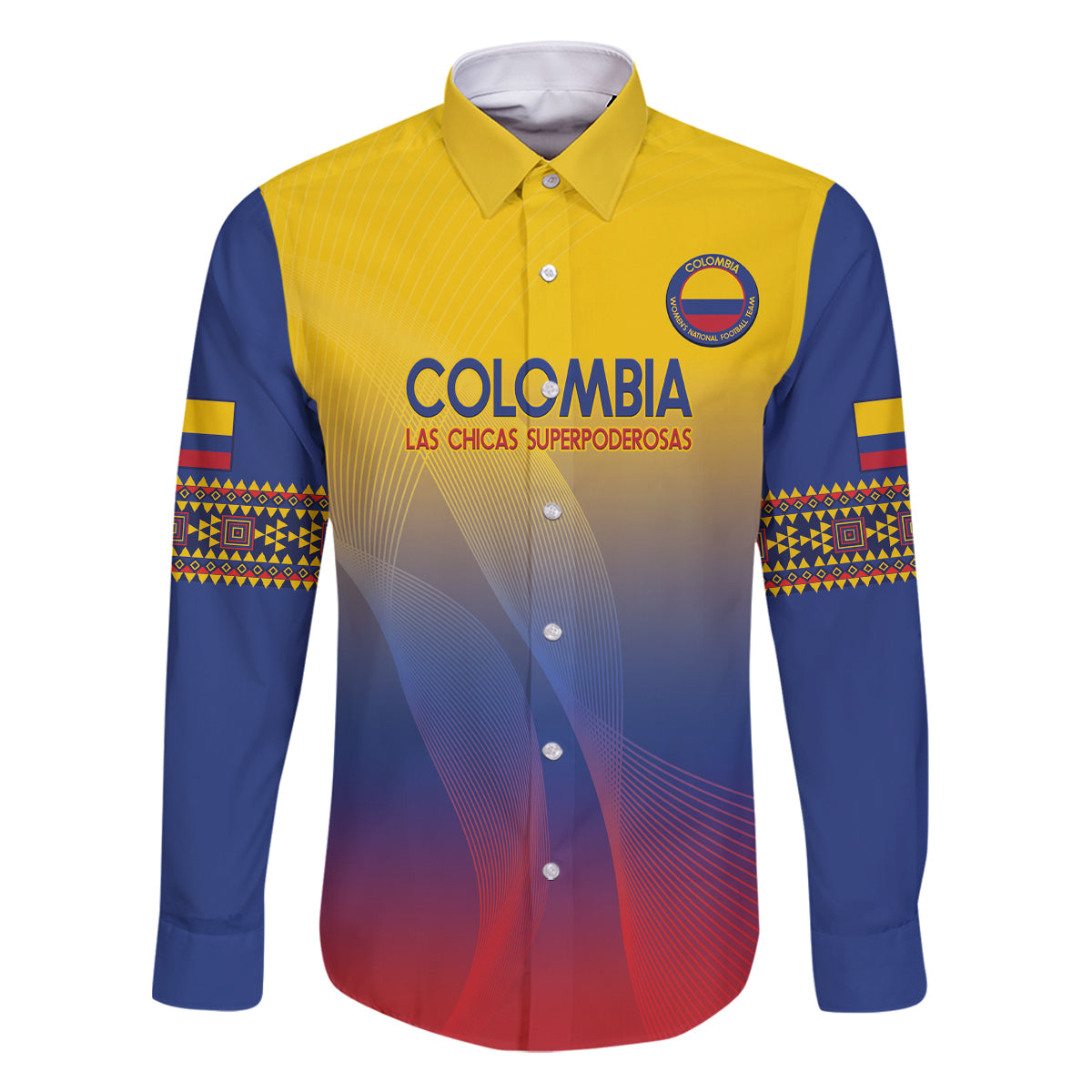 Custom Colombia Football Family Matching Off The Shoulder Long Sleeve Dress and Hawaiian Shirt Summer 2024 Las Chicas Superpoderosas - Wonder Print Shop