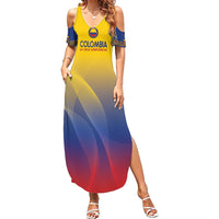 Custom Colombia Football Family Matching Summer Maxi Dress and Hawaiian Shirt Summer 2024 Las Chicas Superpoderosas - Wonder Print Shop