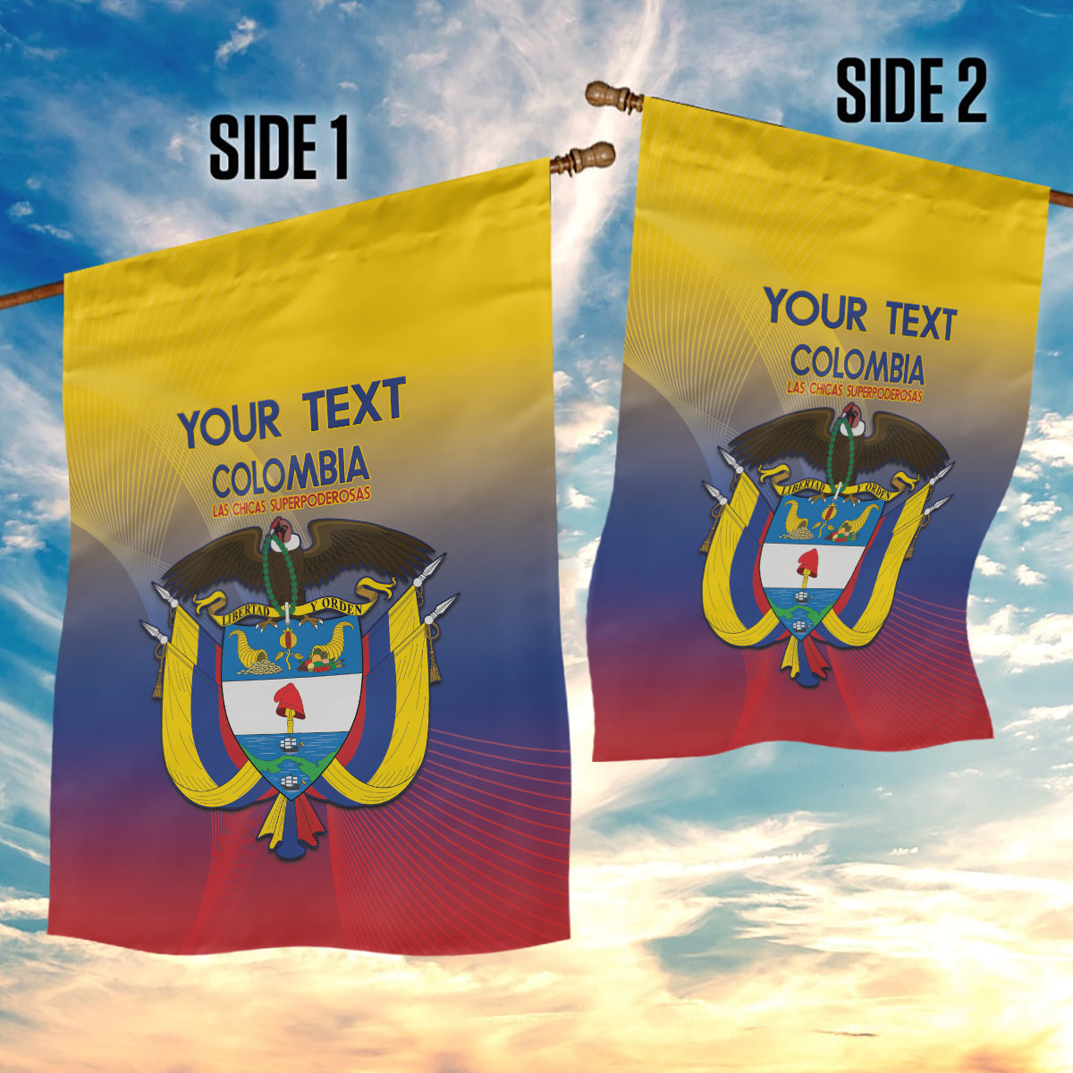 Custom Colombia Football Garden Flag Summer 2024 Las Chicas Superpoderosas - Wonder Print Shop