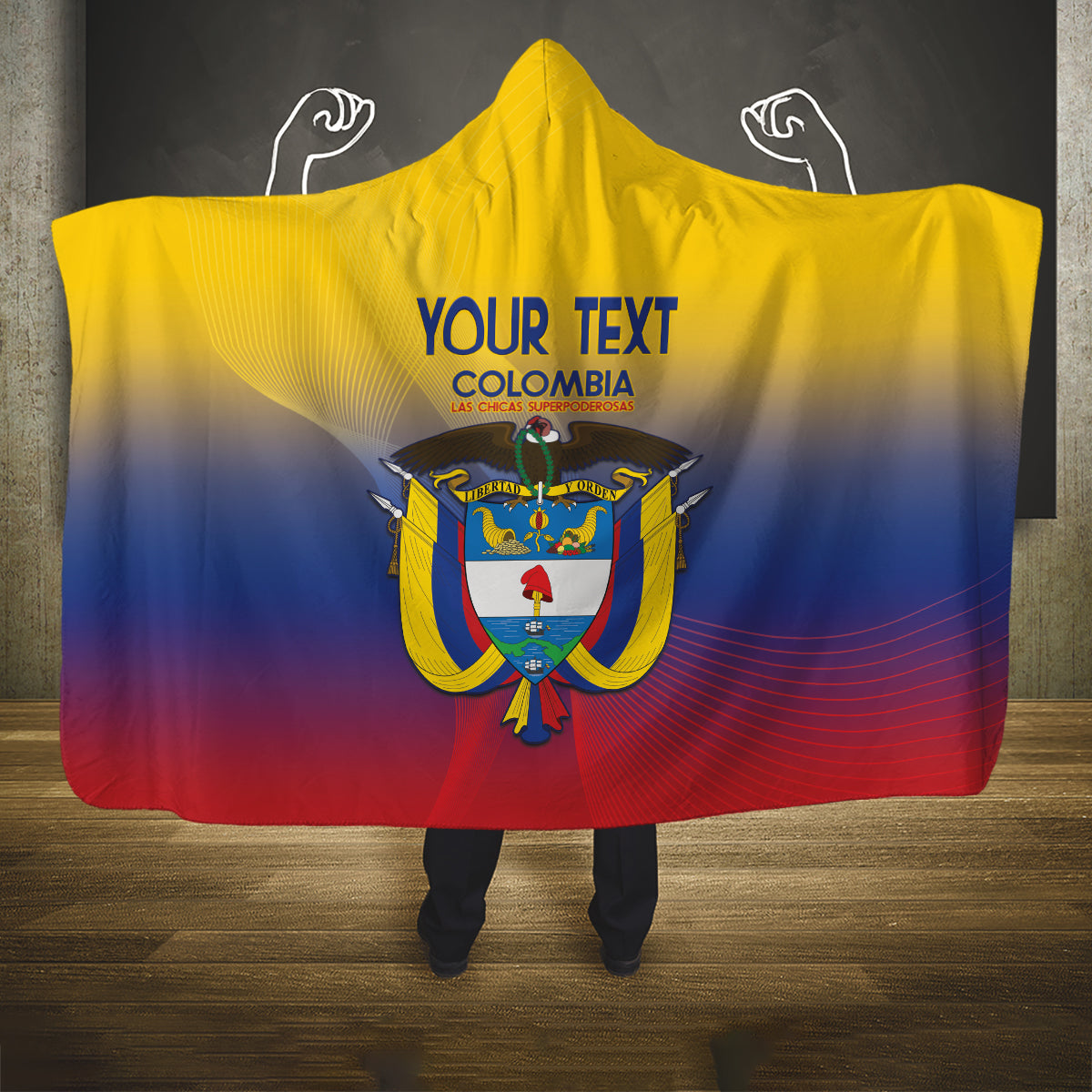Custom Colombia Football Hooded Blanket Summer 2024 Olympic Las Chicas Superpoderosas