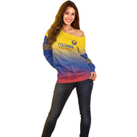 Custom Colombia Football Off Shoulder Sweater Summer 2024 Las Chicas Superpoderosas - Wonder Print Shop