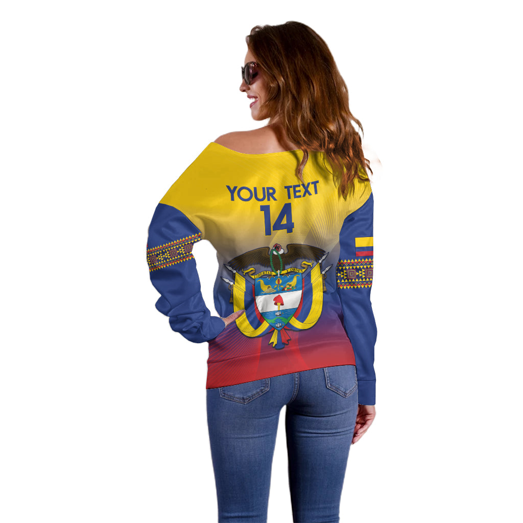 Custom Colombia Football Off Shoulder Sweater Summer 2024 Las Chicas Superpoderosas - Wonder Print Shop