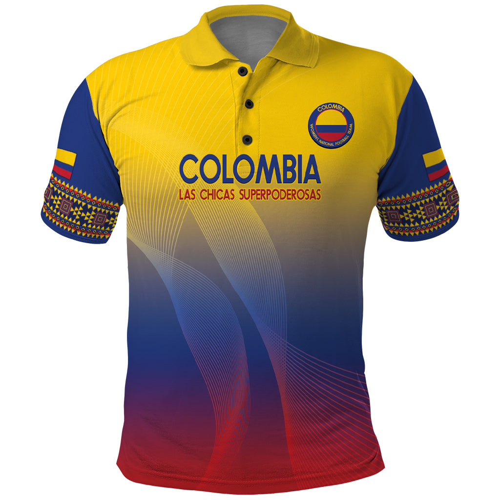 Custom Colombia Football Polo Shirt Summer 2024 Olympic Las Chicas Superpoderosas