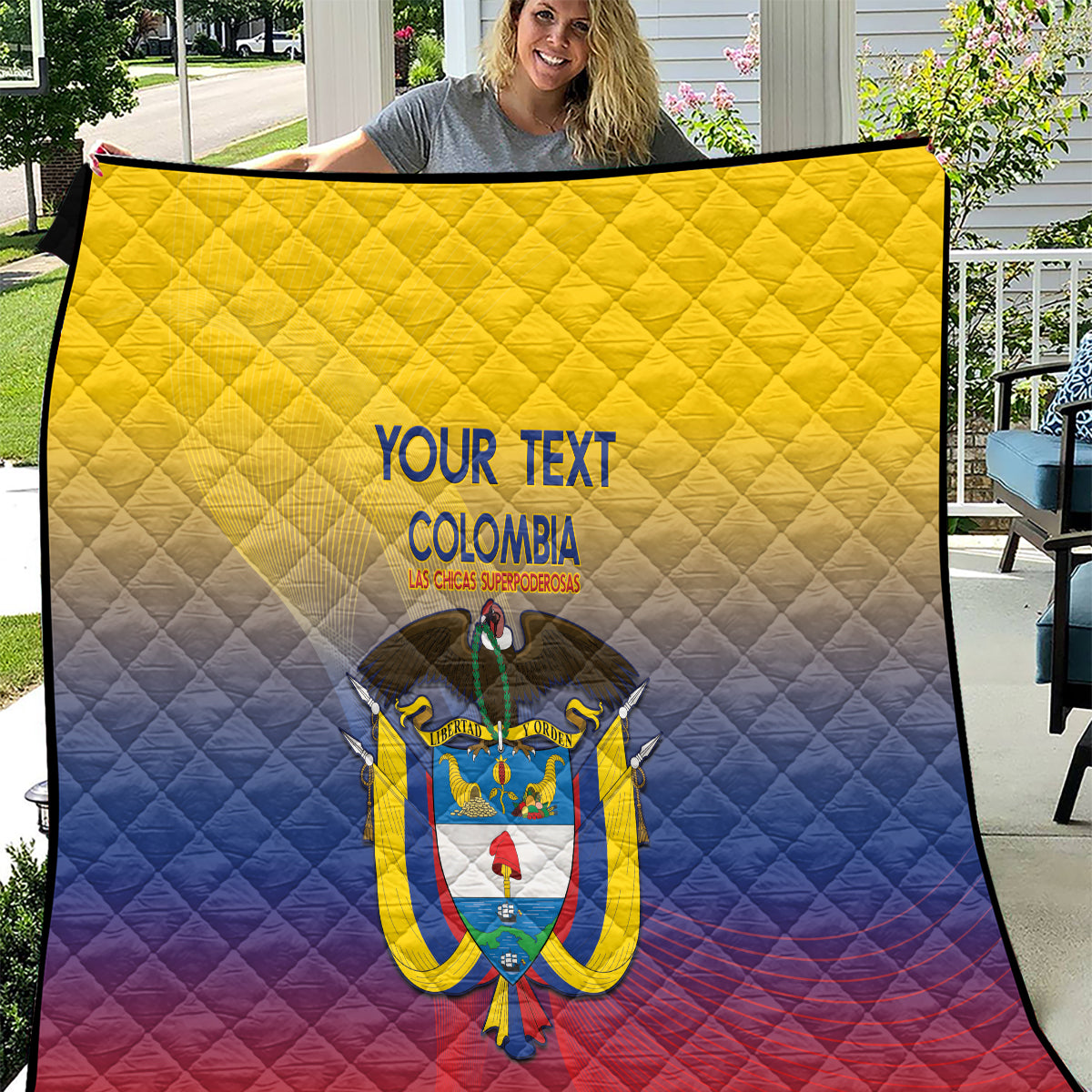Custom Colombia Football Quilt Summer 2024 Las Chicas Superpoderosas - Wonder Print Shop