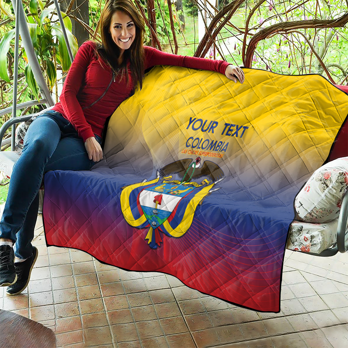 Custom Colombia Football Quilt Summer 2024 Las Chicas Superpoderosas - Wonder Print Shop