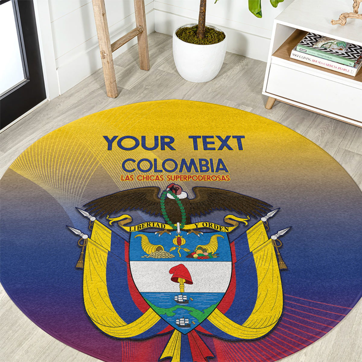Custom Colombia Football Round Carpet Summer 2024 Olympic Las Chicas Superpoderosas