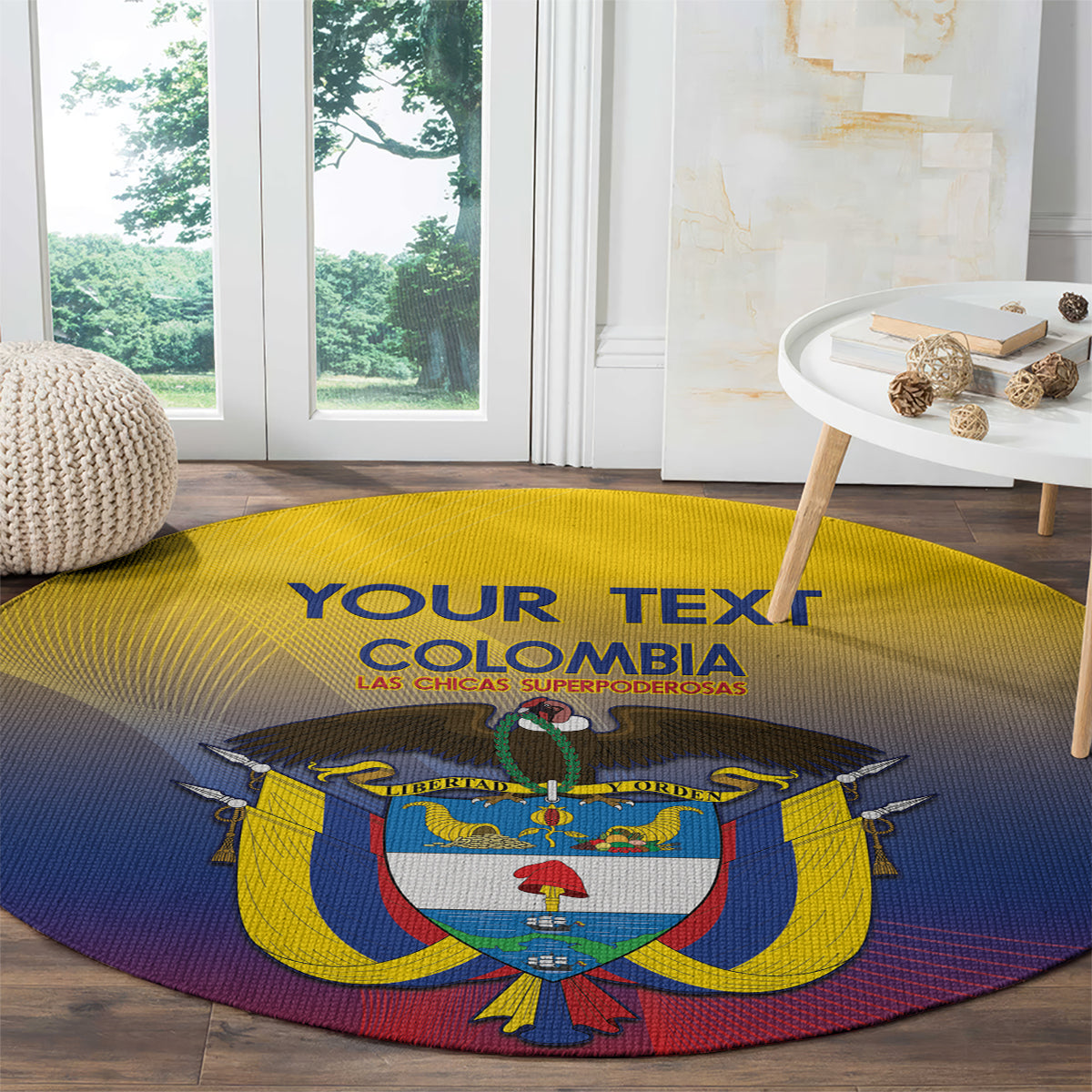 Custom Colombia Football Round Carpet Summer 2024 Olympic Las Chicas Superpoderosas