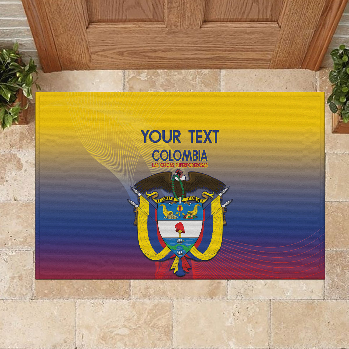 Custom Colombia Football Rubber Doormat Summer 2024 Las Chicas Superpoderosas - Wonder Print Shop