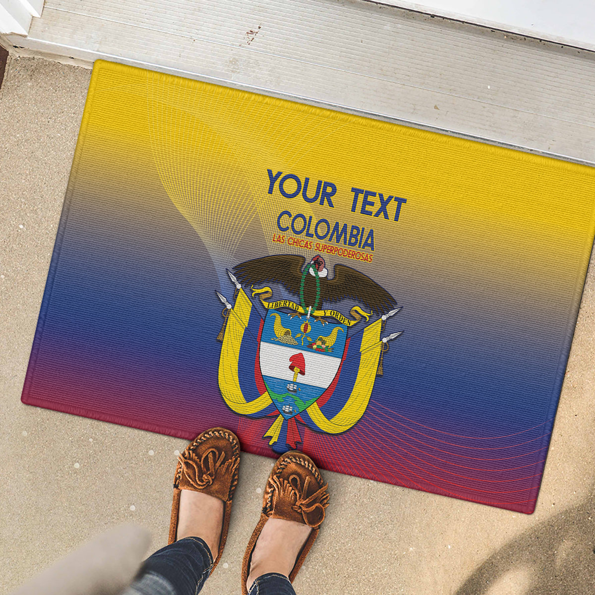 Custom Colombia Football Rubber Doormat Summer 2024 Las Chicas Superpoderosas - Wonder Print Shop