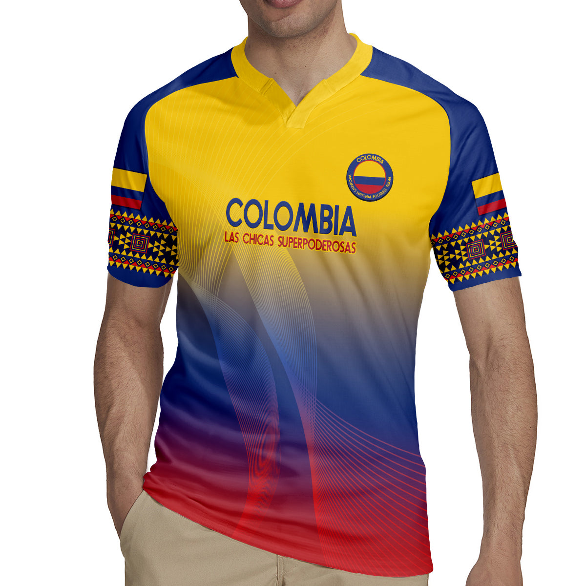 Custom Colombia Football Rugby Jersey Summer 2024 Las Chicas Superpoderosas - Wonder Print Shop