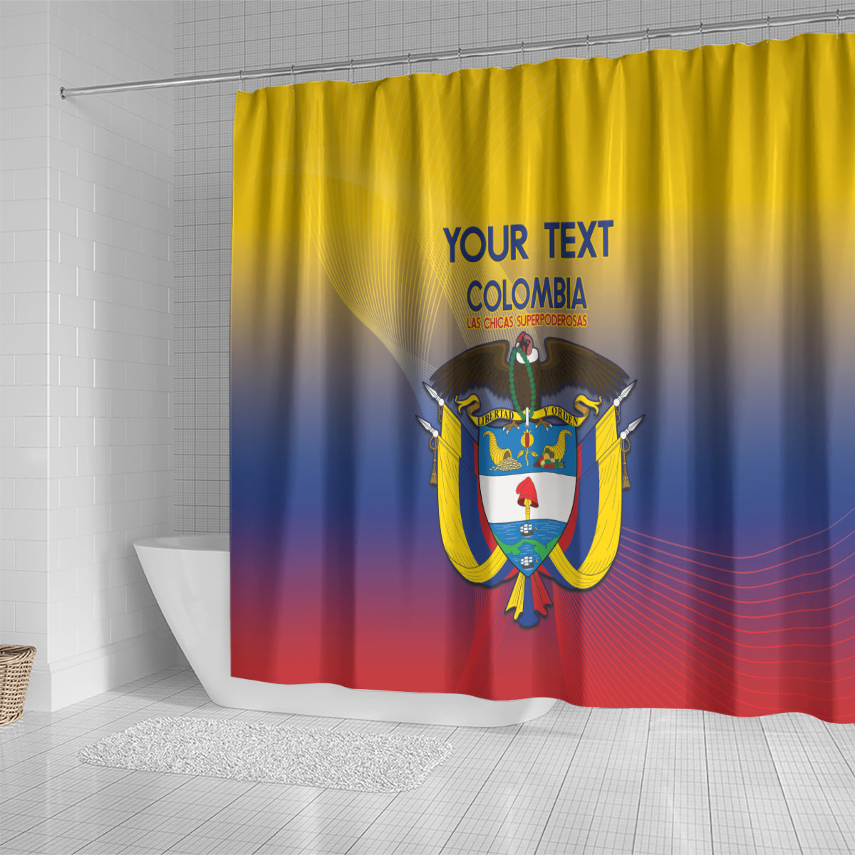 Custom Colombia Football Shower Curtain Summer 2024 Olympic Las Chicas Superpoderosas