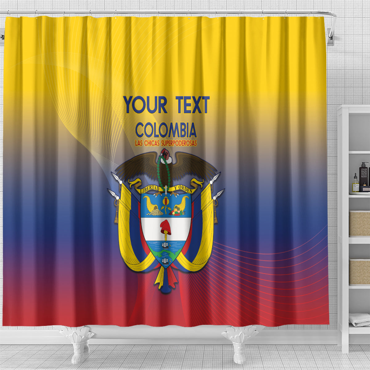 Custom Colombia Football Shower Curtain Summer 2024 Olympic Las Chicas Superpoderosas