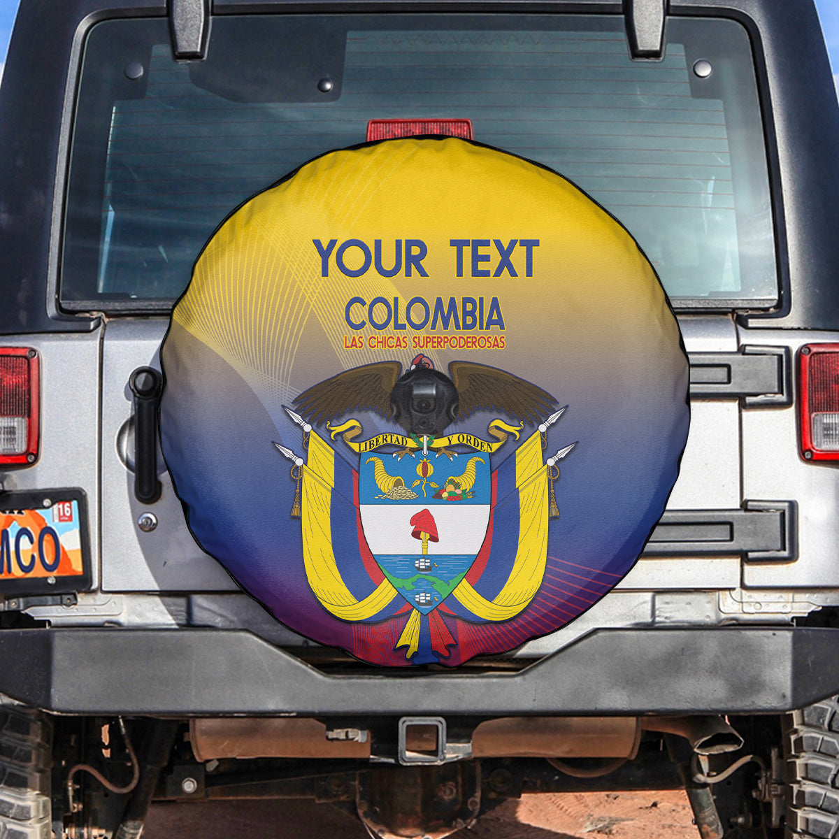 Custom Colombia Football Spare Tire Cover Summer 2024 Las Chicas Superpoderosas - Wonder Print Shop