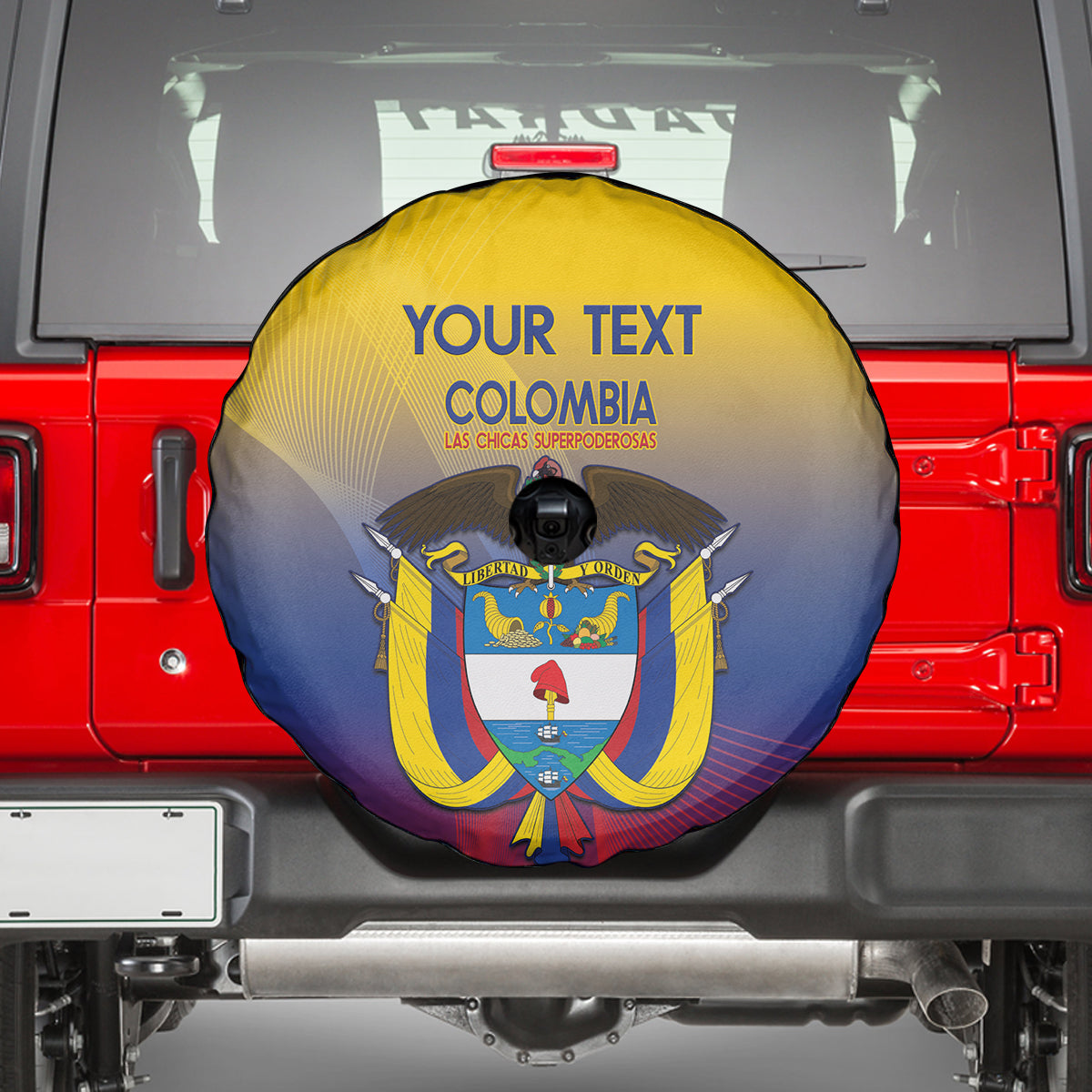 Custom Colombia Football Spare Tire Cover Summer 2024 Las Chicas Superpoderosas - Wonder Print Shop