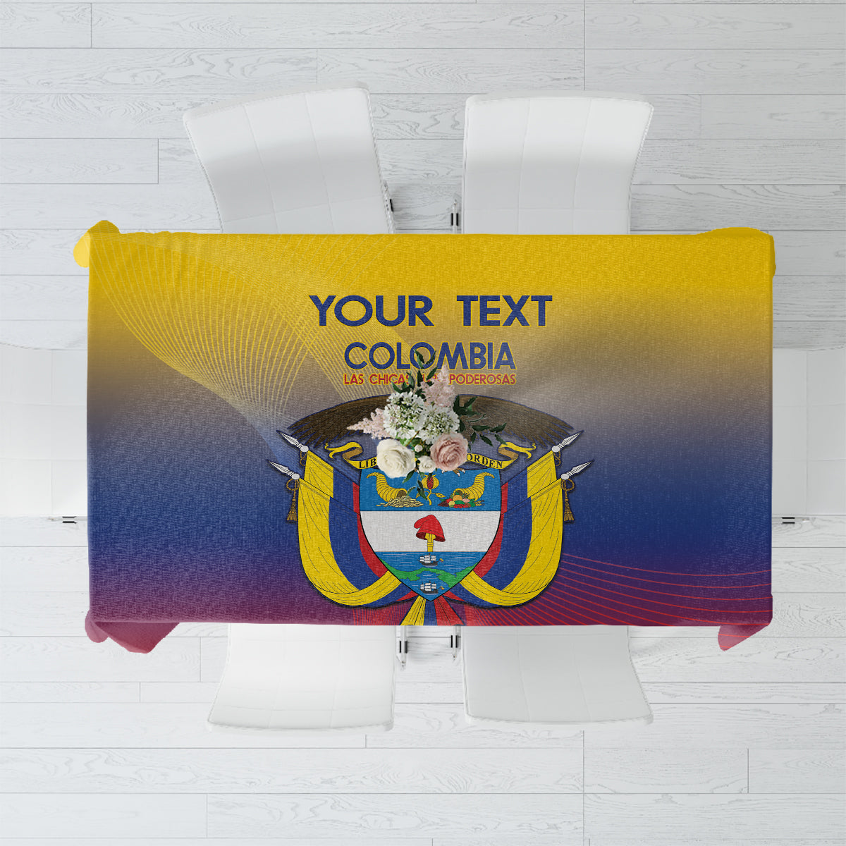 Custom Colombia Football Tablecloth Summer 2024 Las Chicas Superpoderosas - Wonder Print Shop