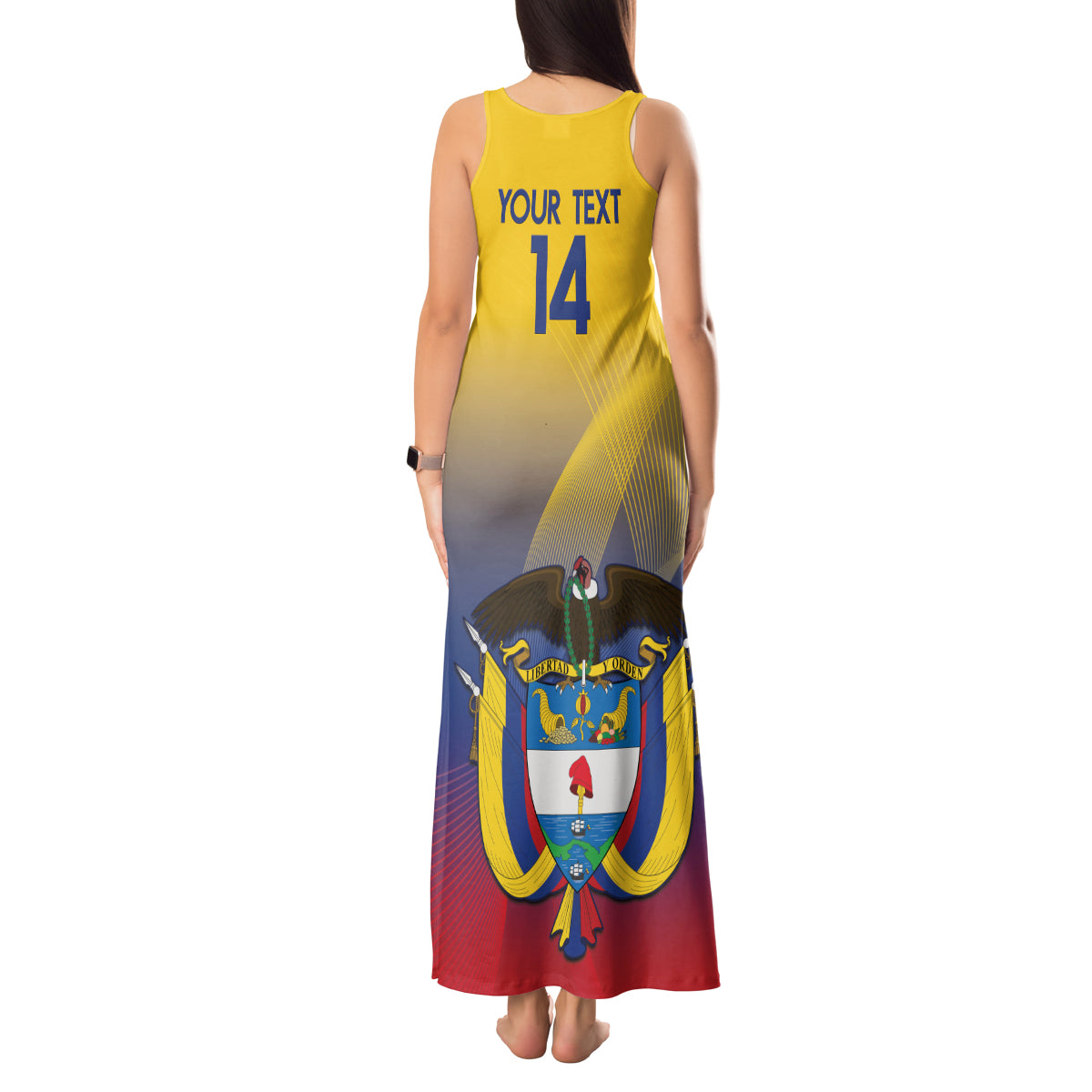 Custom Colombia Football Tank Maxi Dress Summer 2024 Las Chicas Superpoderosas - Wonder Print Shop
