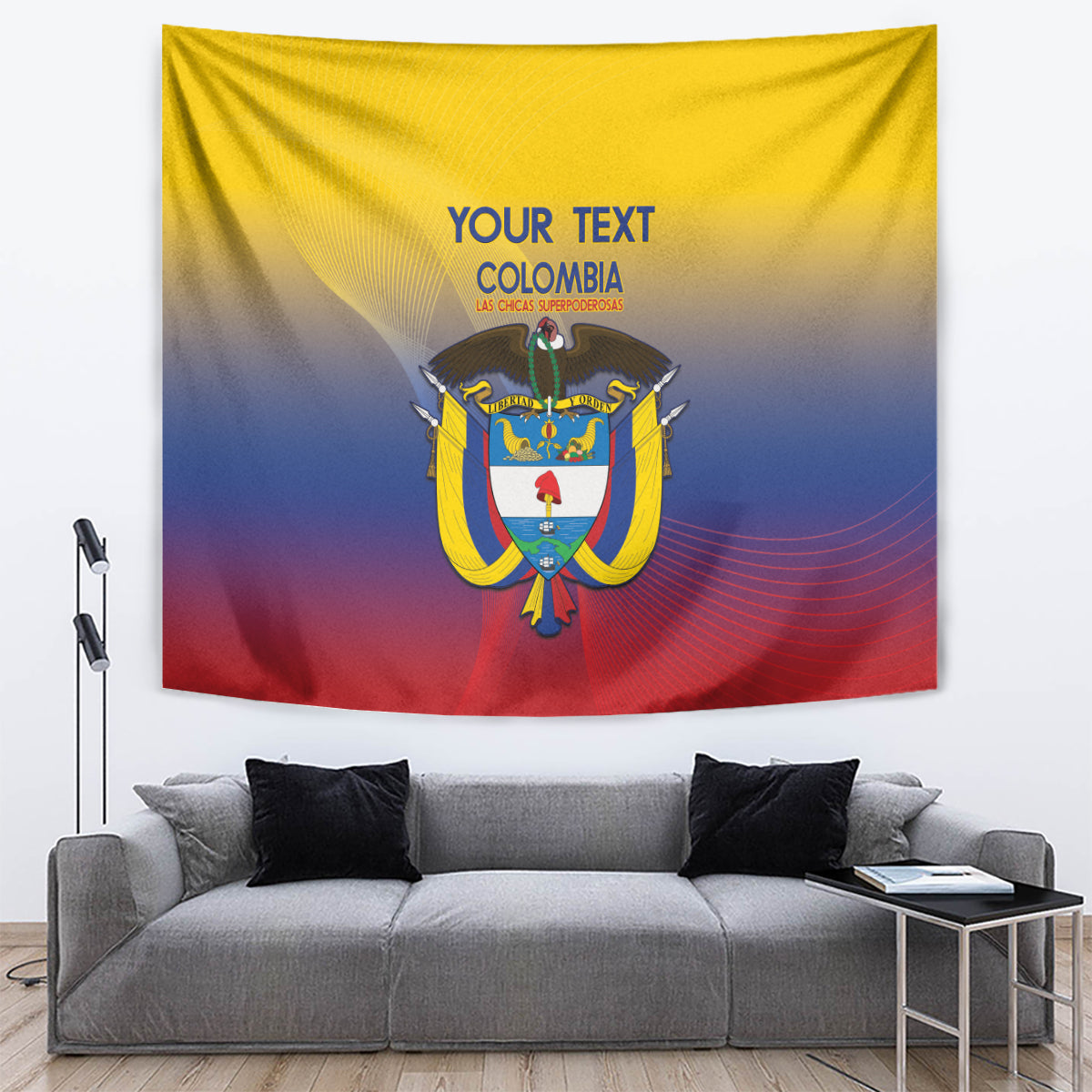 Custom Colombia Football Tapestry Summer 2024 Las Chicas Superpoderosas - Wonder Print Shop