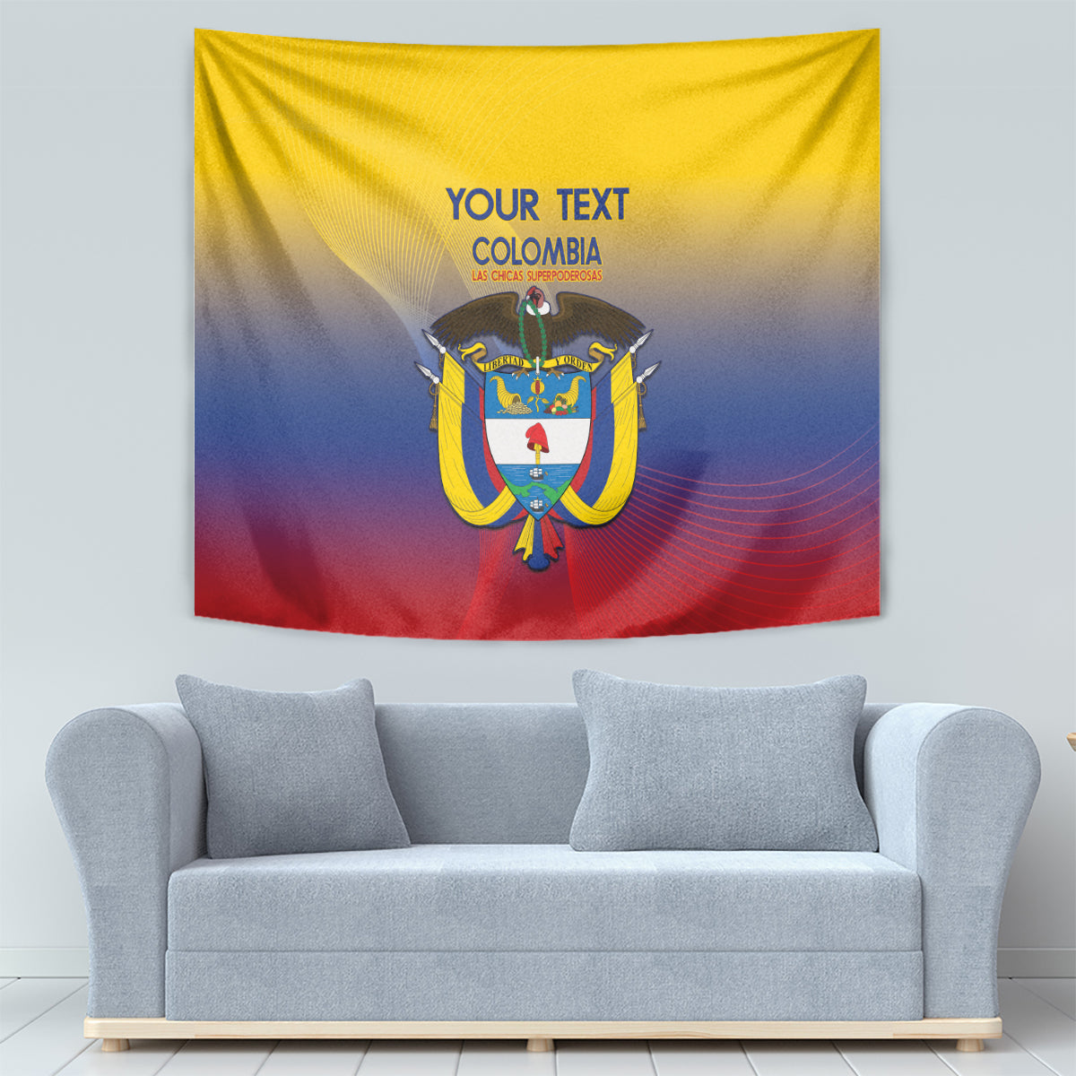 Custom Colombia Football Tapestry Summer 2024 Las Chicas Superpoderosas - Wonder Print Shop