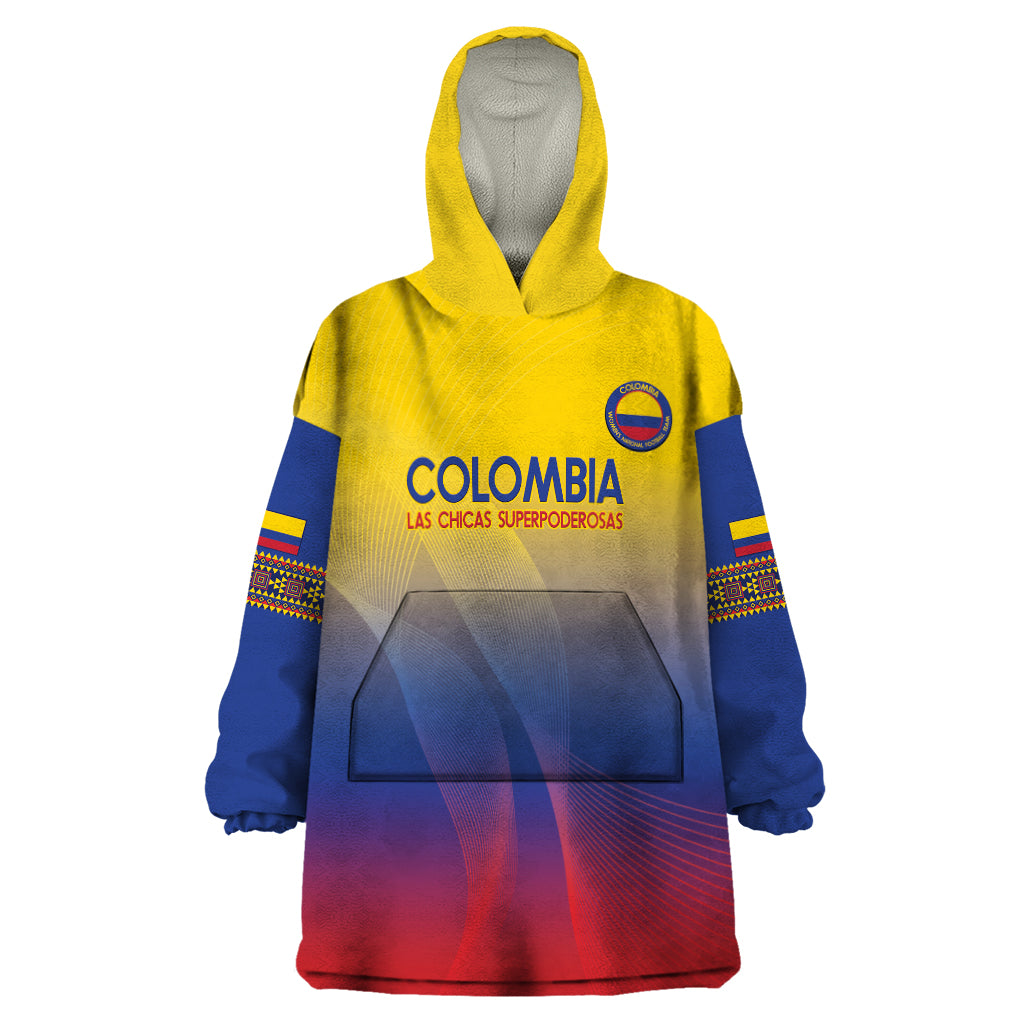 Custom Colombia Football Wearable Blanket Hoodie Summer 2024 Las Chicas Superpoderosas - Wonder Print Shop