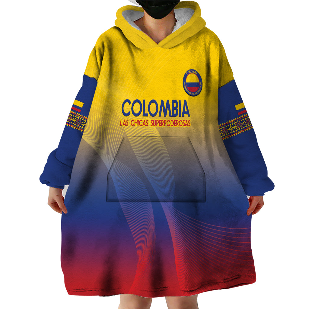 Custom Colombia Football Wearable Blanket Hoodie Summer 2024 Las Chicas Superpoderosas - Wonder Print Shop