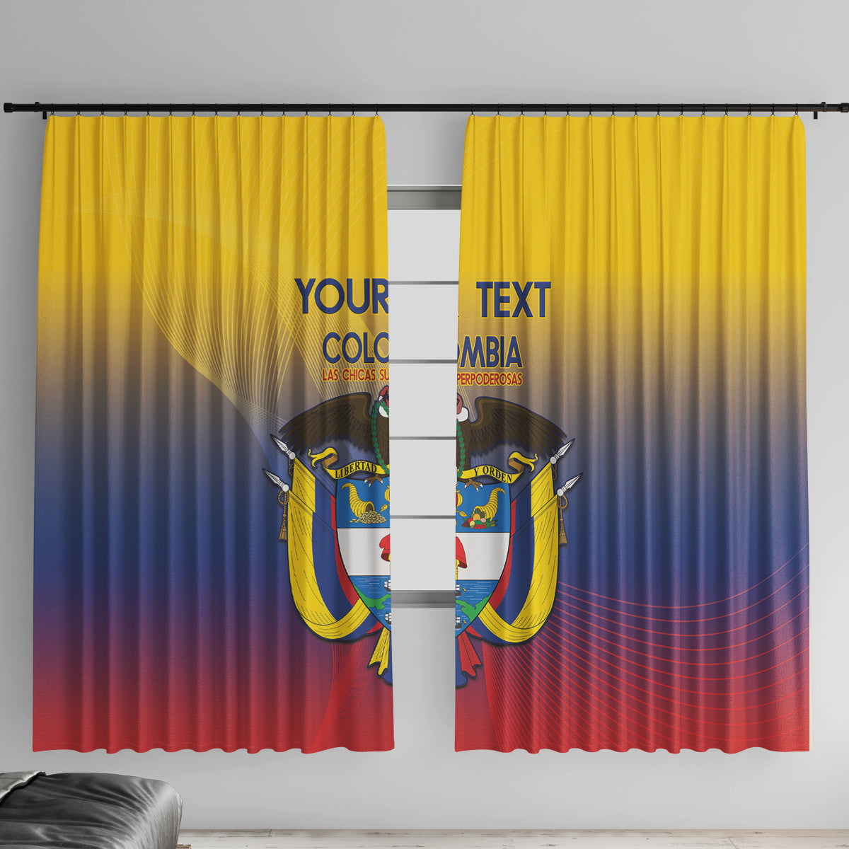 Custom Colombia Football Window Curtain Summer 2024 Las Chicas Superpoderosas - Wonder Print Shop