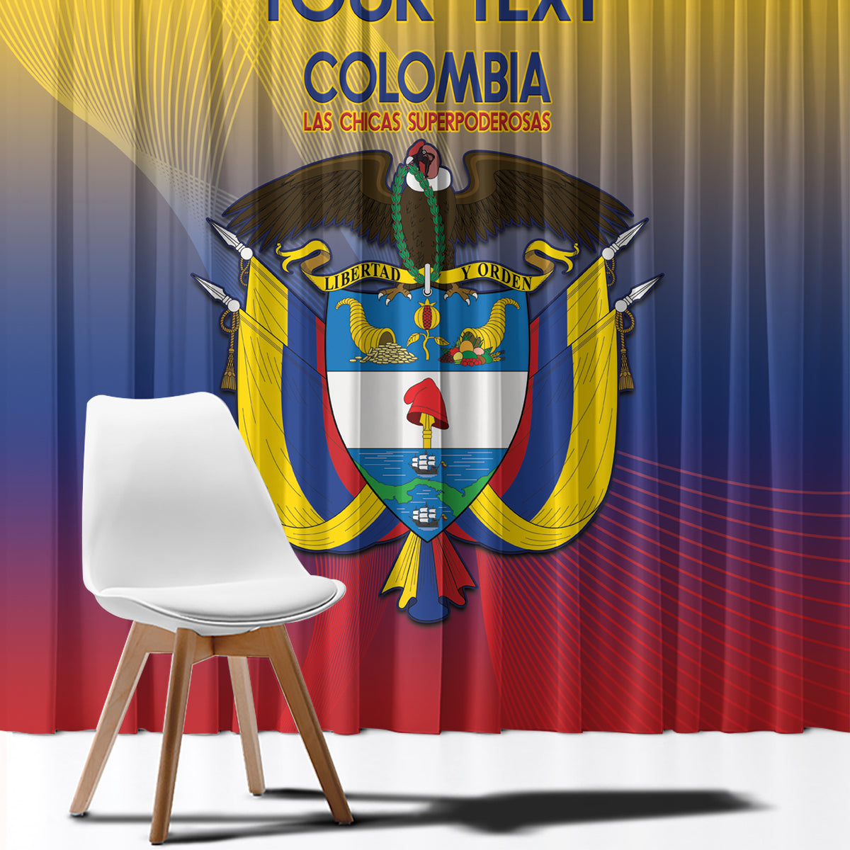 Custom Colombia Football Window Curtain Summer 2024 Las Chicas Superpoderosas - Wonder Print Shop