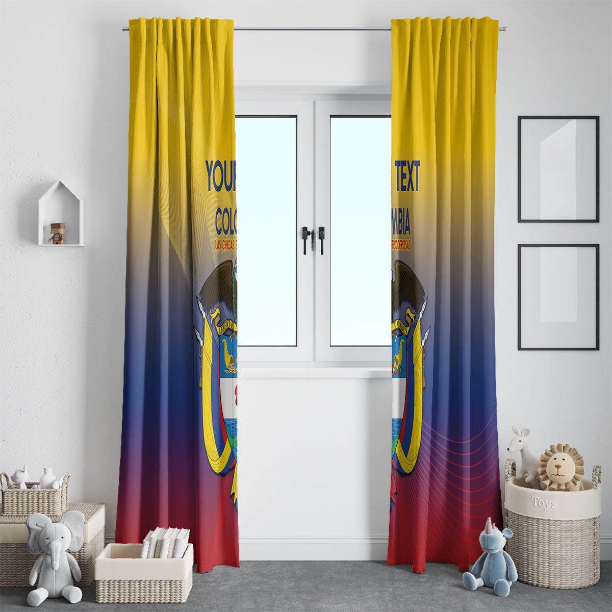 Custom Colombia Football Window Curtain Summer 2024 Las Chicas Superpoderosas - Wonder Print Shop