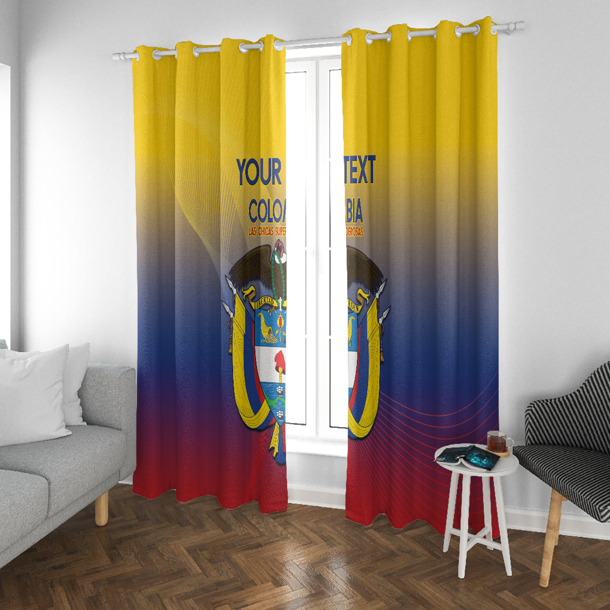 Custom Colombia Football Window Curtain Summer 2024 Las Chicas Superpoderosas - Wonder Print Shop