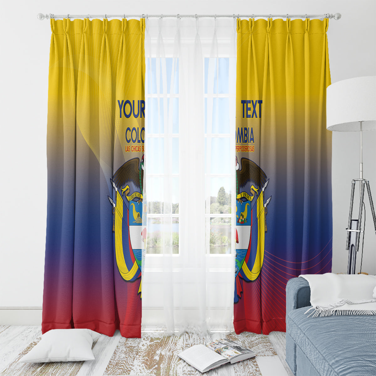 Custom Colombia Football Window Curtain Summer 2024 Las Chicas Superpoderosas - Wonder Print Shop