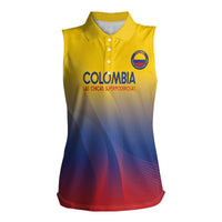 Custom Colombia Football Women Sleeveless Polo Shirt Summer 2024 Las Chicas Superpoderosas - Wonder Print Shop
