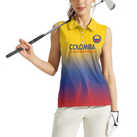 Custom Colombia Football Women Sleeveless Polo Shirt Summer 2024 Las Chicas Superpoderosas - Wonder Print Shop