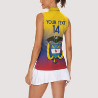 Custom Colombia Football Women Sleeveless Polo Shirt Summer 2024 Las Chicas Superpoderosas - Wonder Print Shop