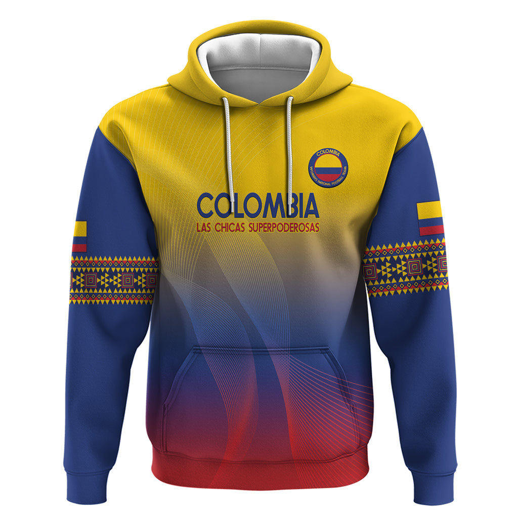 Custom Colombia Football Zip Hoodie Summer 2024 Las Chicas Superpoderosas - Wonder Print Shop