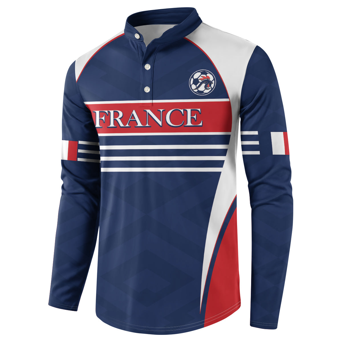 Custom France Football Button Sweatshirt Summer 2024 Les Bleues - Wonder Print Shop