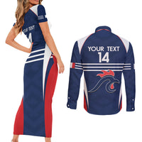 Custom France Football Couples Matching Short Sleeve Bodycon Dress and Long Sleeve Button Shirt Summer 2024 Les Bleues - Wonder Print Shop