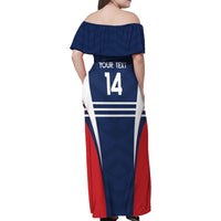 Custom France Football Family Matching Off Shoulder Maxi Dress and Hawaiian Shirt Summer 2024 Les Bleues - Wonder Print Shop