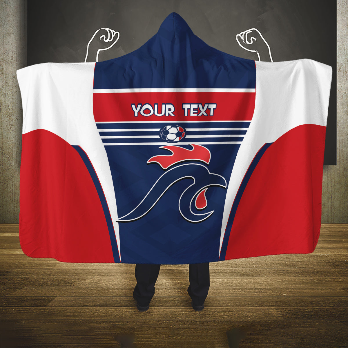 Custom France Football Hooded Blanket Summer 2024 Olympic Les Bleues