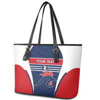 Custom France Football Leather Tote Bag Summer 2024 Les Bleues - Wonder Print Shop