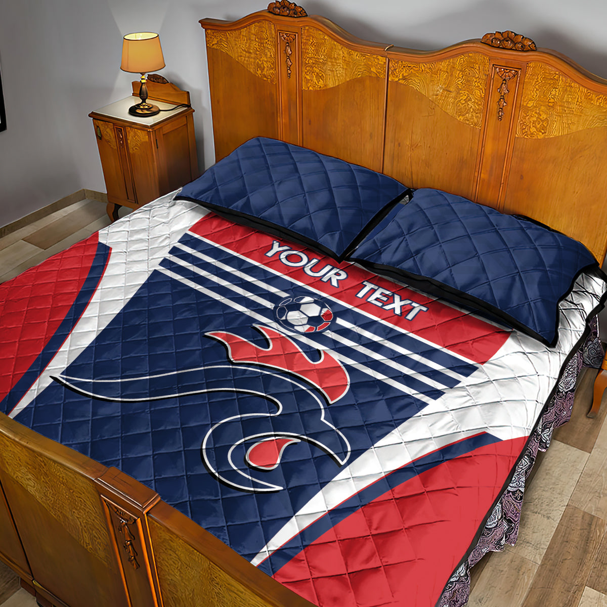 Custom France Football Quilt Bed Set Summer 2024 Les Bleues - Wonder Print Shop