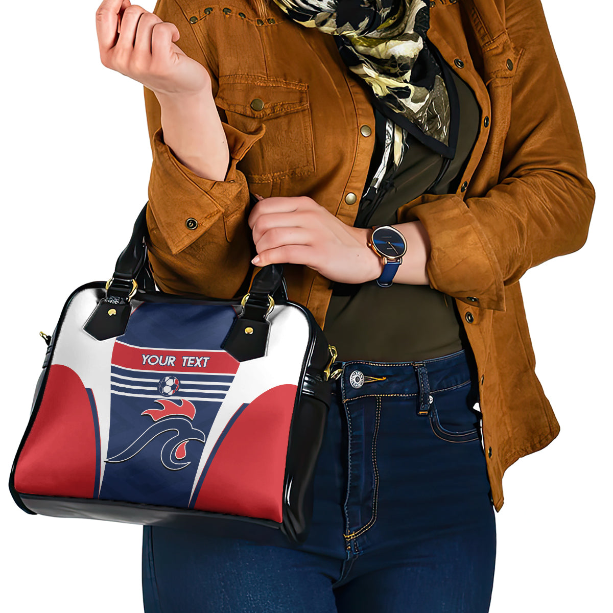 Custom France Football Shoulder Handbag Summer 2024 Olympic Les Bleues