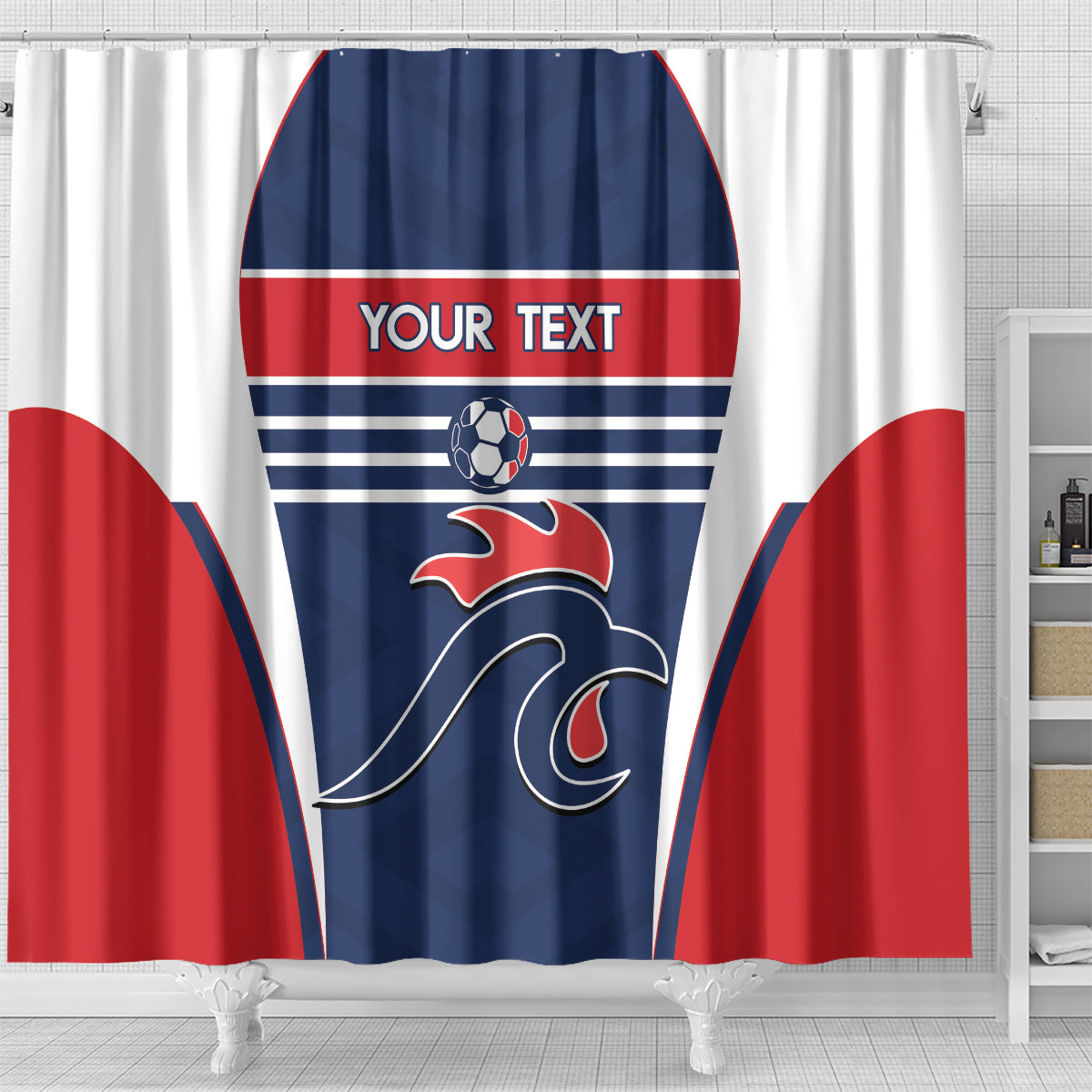 Custom France Football Shower Curtain Summer 2024 Olympic Les Bleues